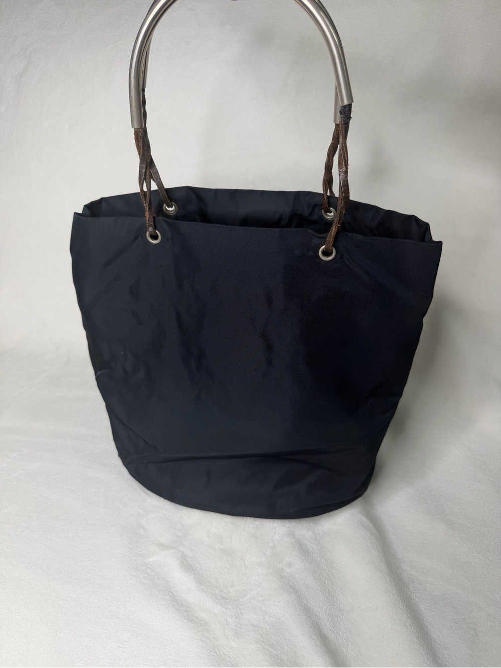 Prada Ring Handle Tote with Brown/Silver Handles - Picture 11 of 12